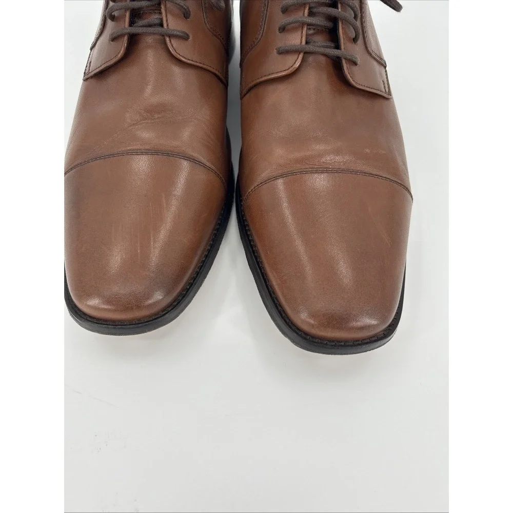 Johnston & Murphy Mens Brown Leather Cap Toe Oxford‎ Dress Shoes 24-9150